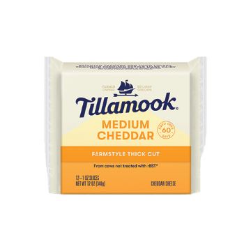 Tillamook Medium Cheddar Cheese Slices - 12 oz