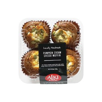 Alki Bakery Pumpkin Cream Cheese Muffins - 4 ct
