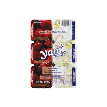 Yami Multi-Pack Raspberry/Vanilla Yogurt - 6 Pack of 4 oz