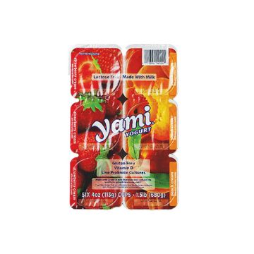 Yami Multi-Pack Strawberry/Peach Yogurt - 6 pack of 4 oz