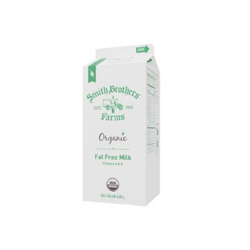 Smith Brothers Farms Organic Fat Free Milk - Half Gallon