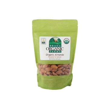 Braga Organic Roasted Salted Almonds - 8 oz