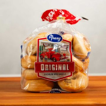 Franz Original Plain Mini Bagels - 12 count