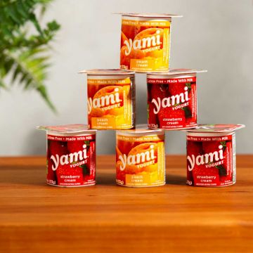 Yami Multi-Pack Strawberry/Peach Yogurt - 6 pack of 4 oz