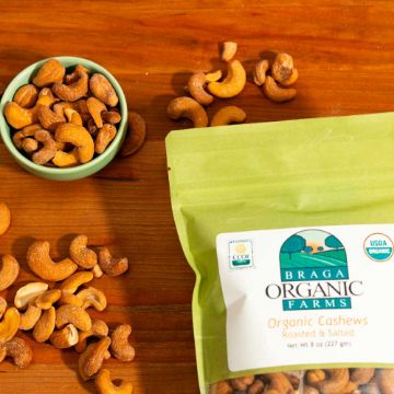 Braga Organic Roasted Salted Cashews - 8 oz