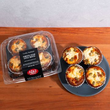 Alki Bakery Pumpkin Cream Cheese Muffins - 4 count