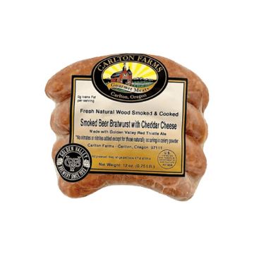 Carlton Farms Uncured Beer Bratwurst with Cheddar Cheese - 12 oz