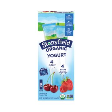 Stonyfield Organic Lowfat Cherry & Berry Yogurt Tubes - 8 count