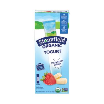 Stonyfield Organic Kids Strawberry Banana Lowfat Yogurt Tubes - 8 count