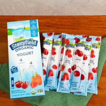 Stonyfield Organic Low Fat Cherry & Berry Yogurt Tubes - 8 pack of 2 oz