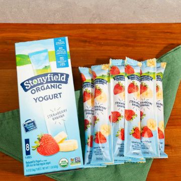 Stonyfield Organic Kids Strawberry Banana Lowfat Yogurt Tubes - 8 count