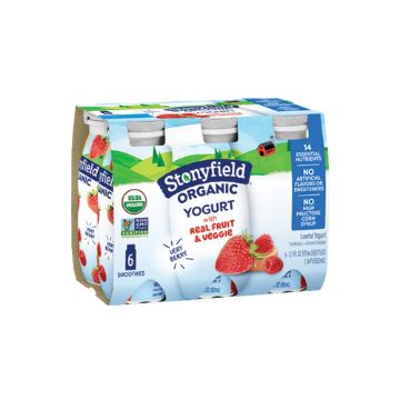 Stonyfield Organic Very Berry Low Fat Yogurt Smoothies - 6 pack of 3.1 oz